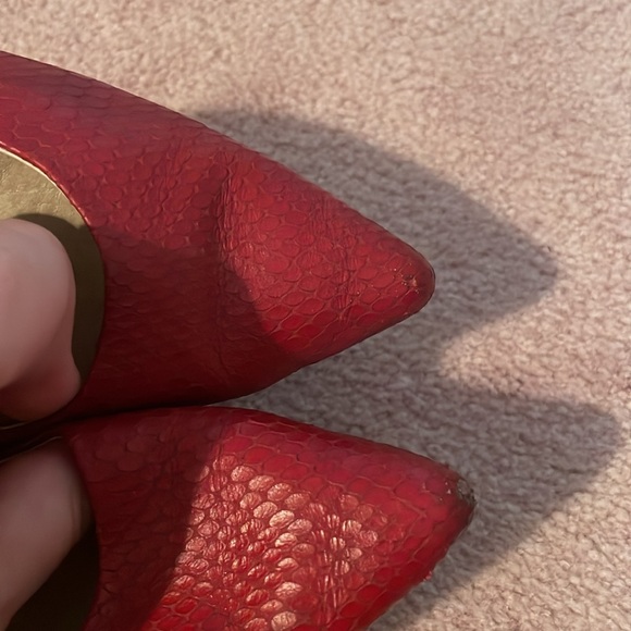 Michael Kors red/snake skin pattern heels - Picture 8 of 8